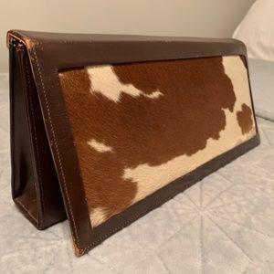Vintage 1950's cowhide clutch